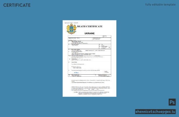 Beispiel einer ukrainischen Sterbeurkunde (Word- und PDF-Datei)